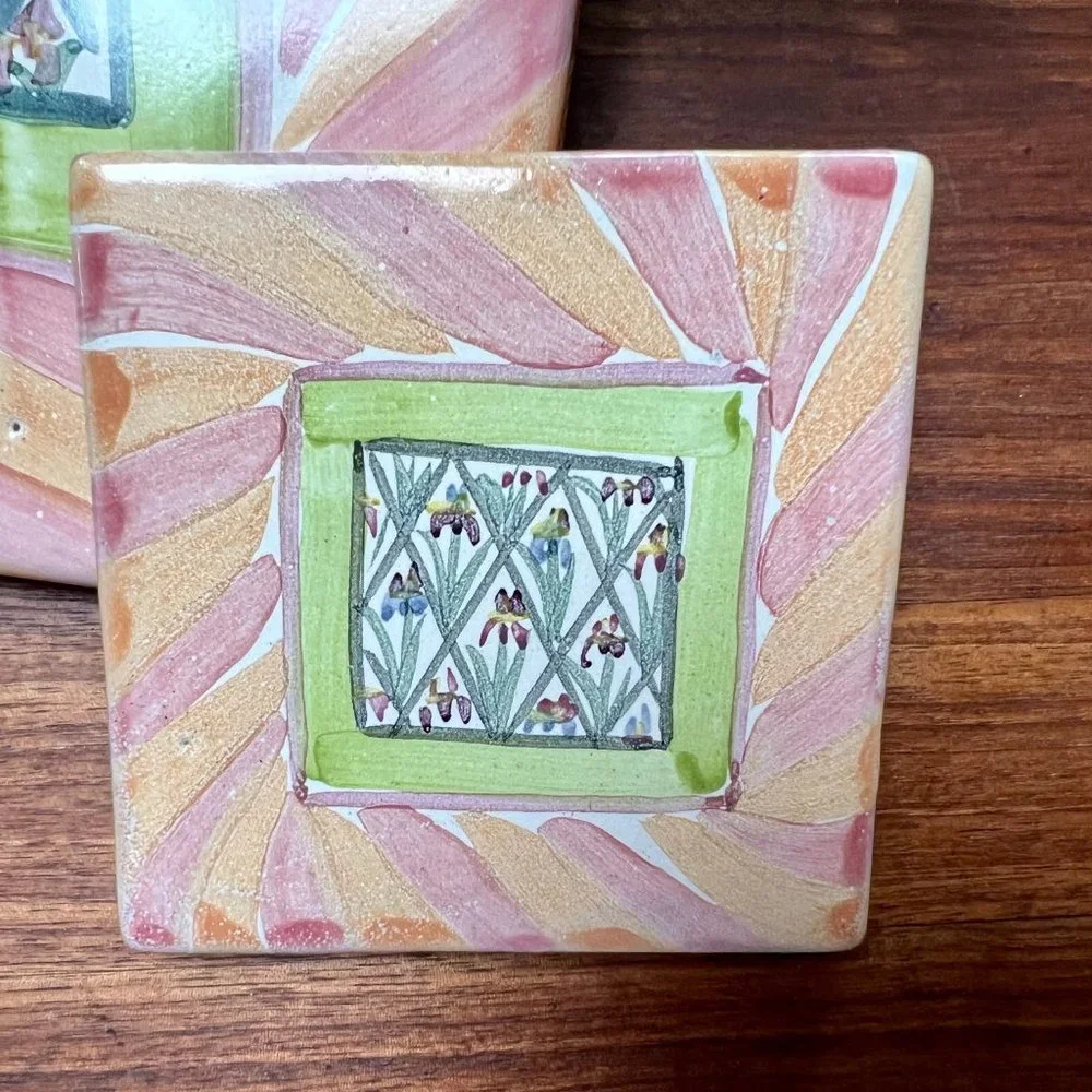 RARE 1983 MacKenzie-Childs Trivets/Hot Plates 2-Piece Set
